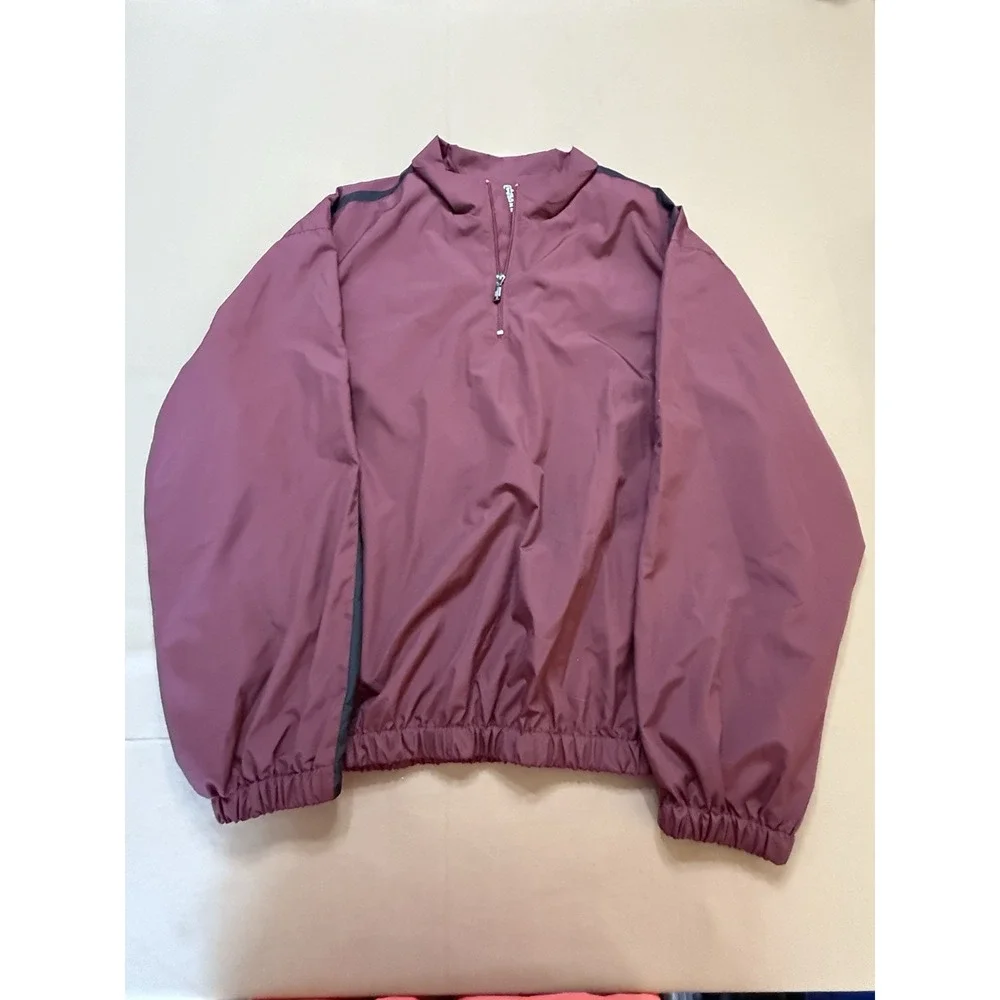Champions Tour Men's Red Golf 1/4‎ Zip Pullover Windbreaker Jacket Size XL